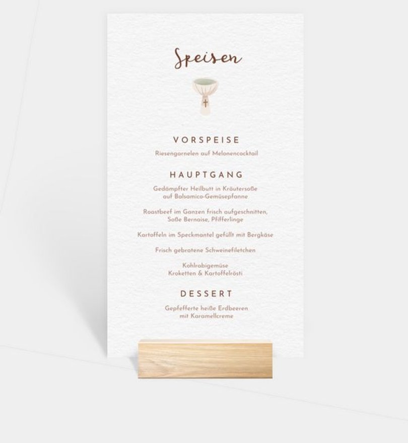 Menükarte Jugendweihe Zarte Jugendweihe