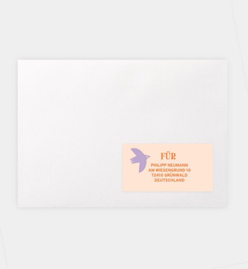 Empfängeraufkleber Konfirmation Birds
