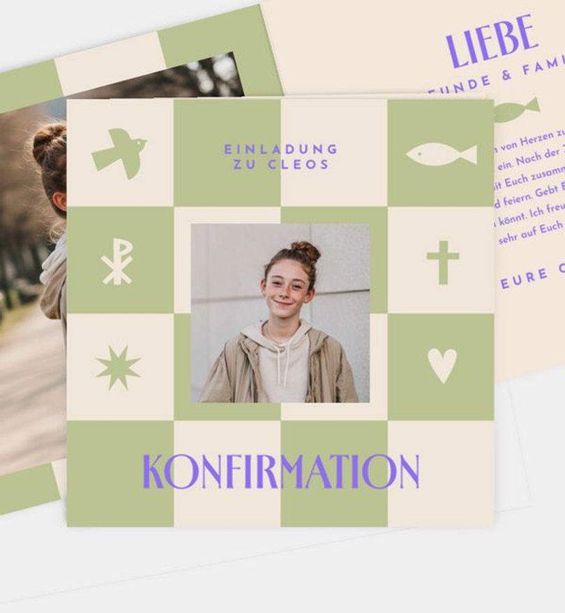 Einladungskarte Konfirmation Nova