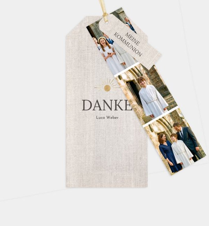 Dankeskarte Kommunion Goldstück