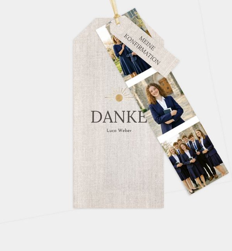 Dankeskarte Konfirmation Goldstück