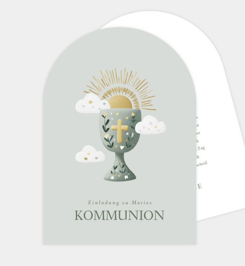Einladungskarte Kommunion Kelch des Lebens