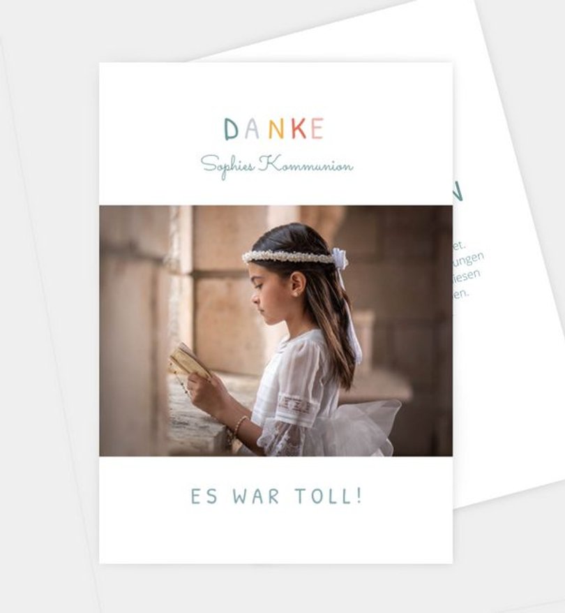 Dankeskarte Kommunion Cool Grid