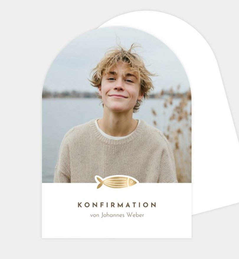 Einladungskarte Konfirmation Golden Faith