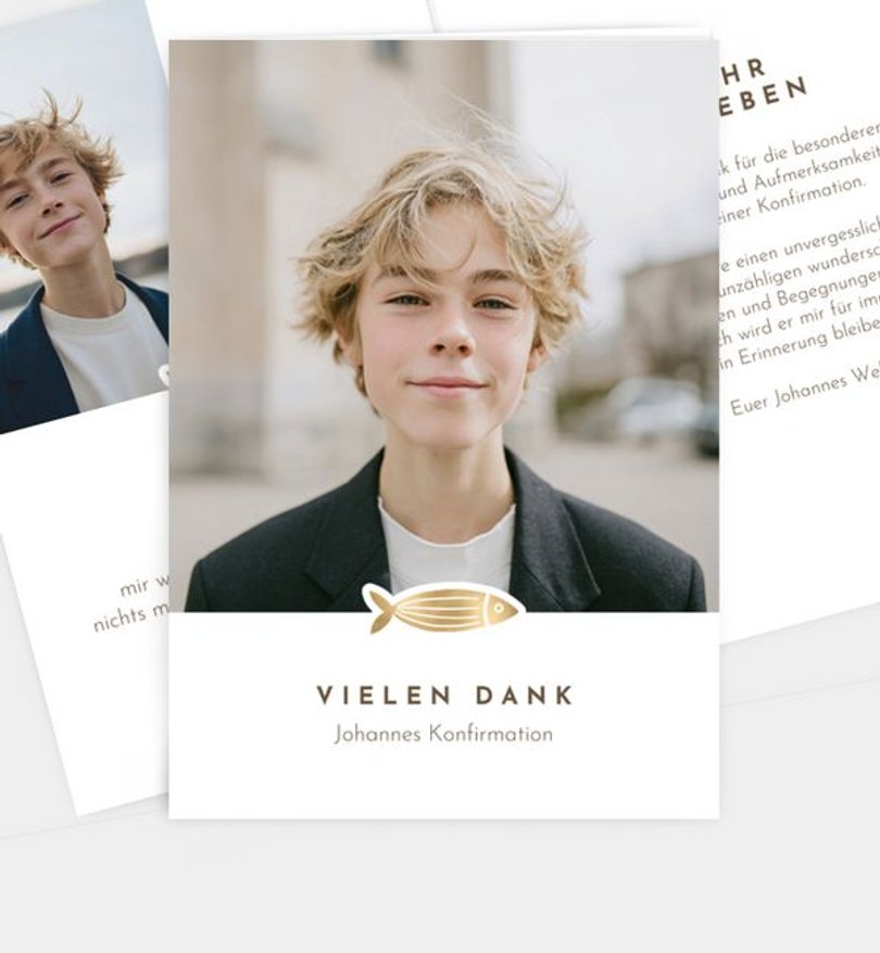 Dankeskarte Konfirmation Golden Faith
