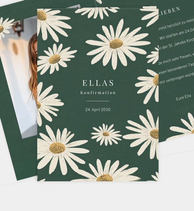 Einladungskarte Konfirmation Daisy Garden