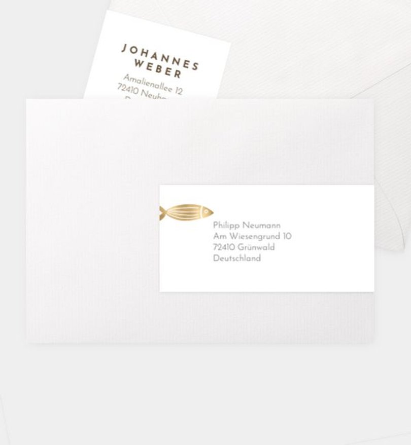 Adressaufkleber Konfirmation Golden Faith