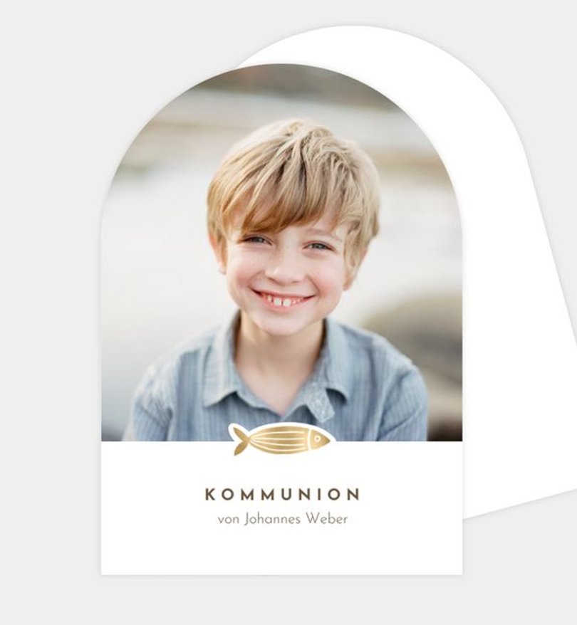 Einladungskarte Kommunion Golden Faith