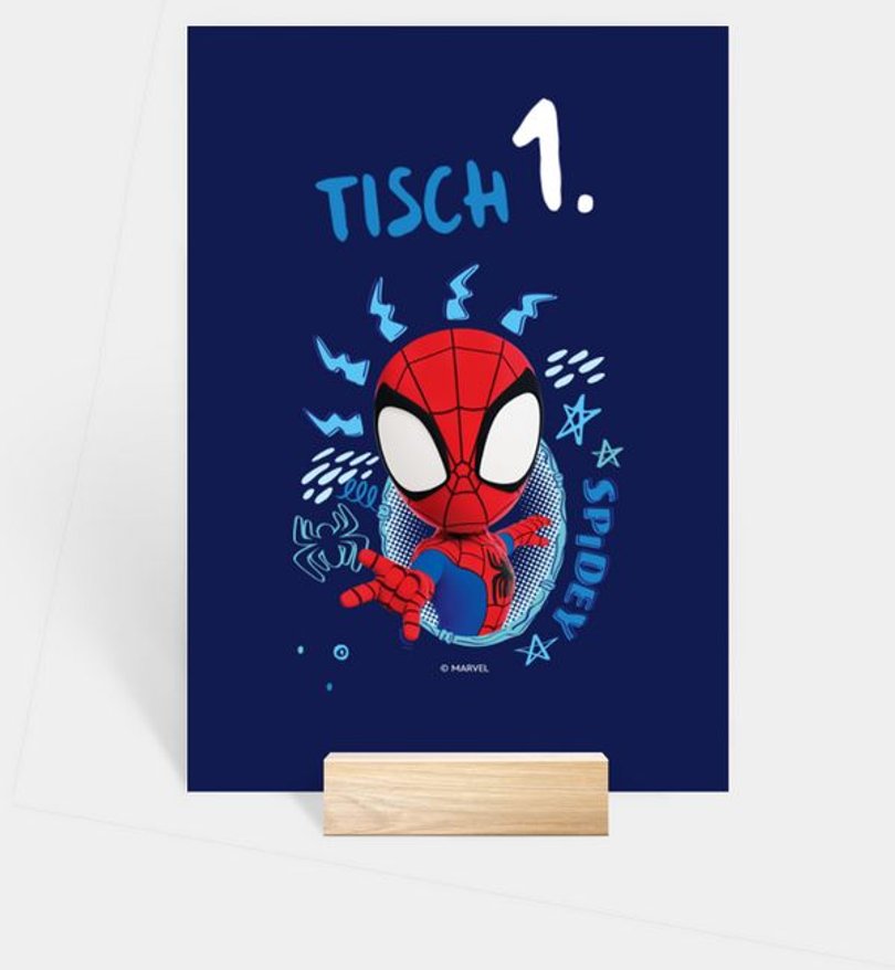Tischnummer Kindergeburtstag Spidey · Amazing Friends