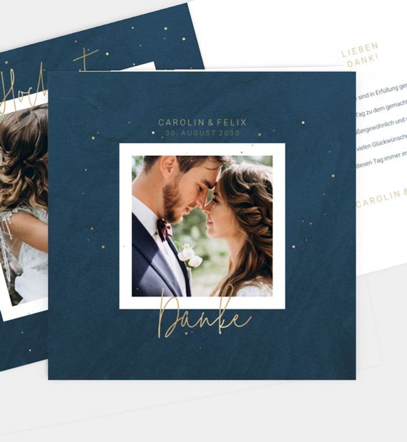 Dankeskarte Hochzeit Sparkling night