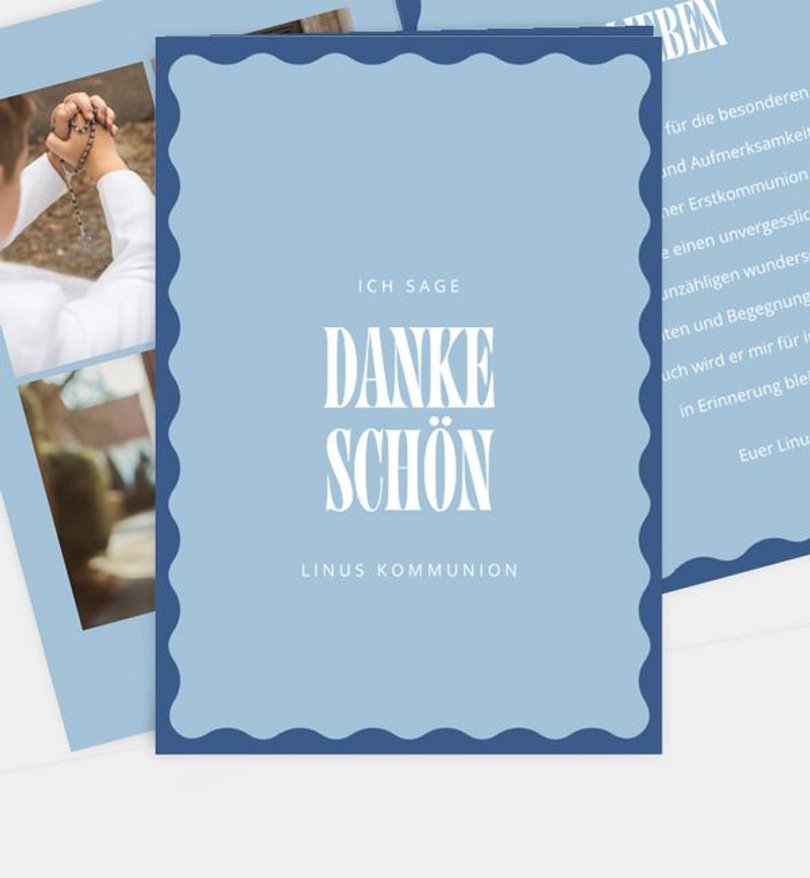 Dankeskarte Kommunion Bold Color