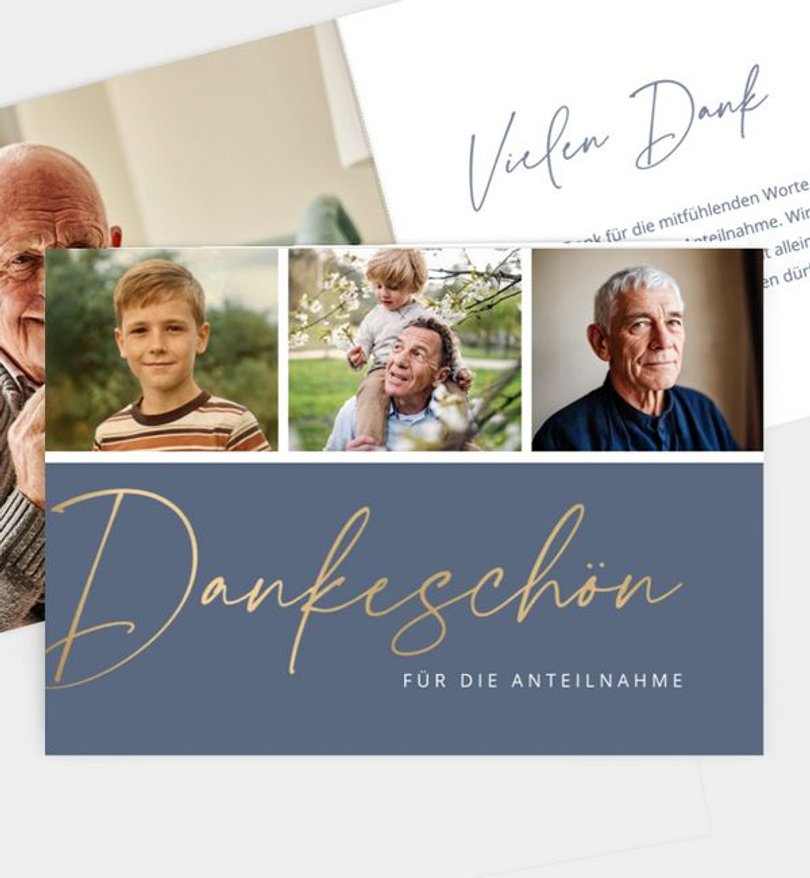 Dankeskarte Trauer Dark & Foil
