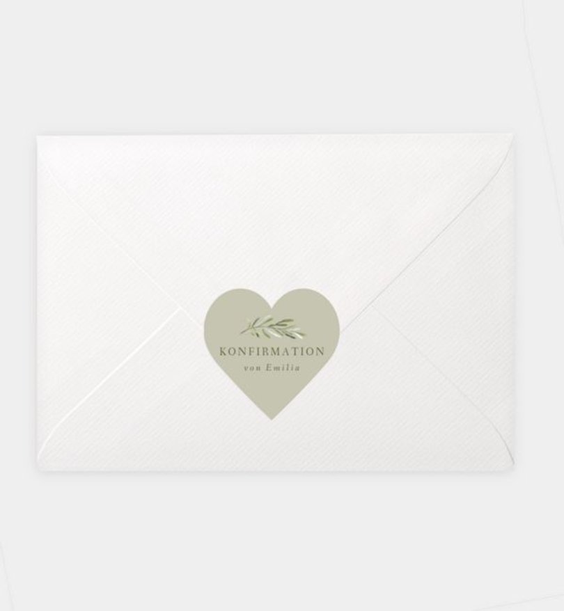 Siegelsticker Konfirmation Olive & Bird