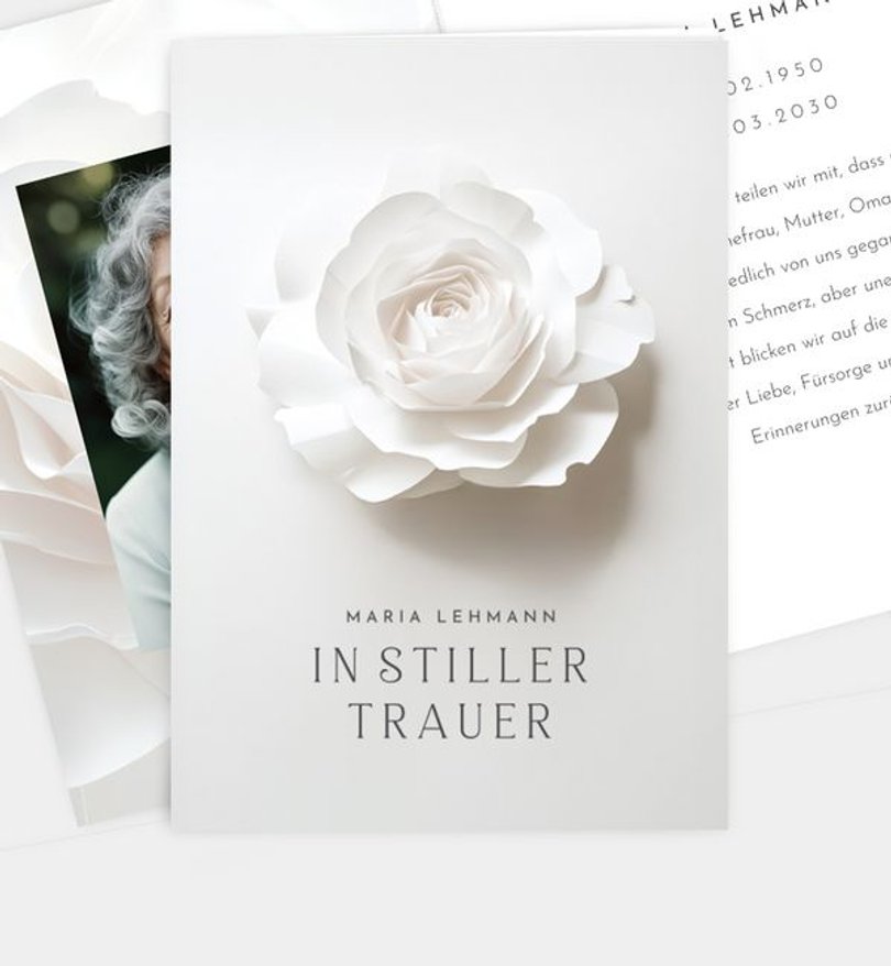 Trauerkarte Trauer Silent Rose · UNICEF