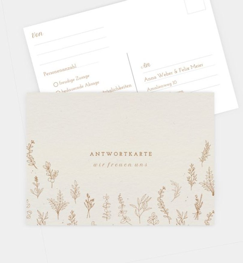 Antwortkarte Hochzeit Forever in Love