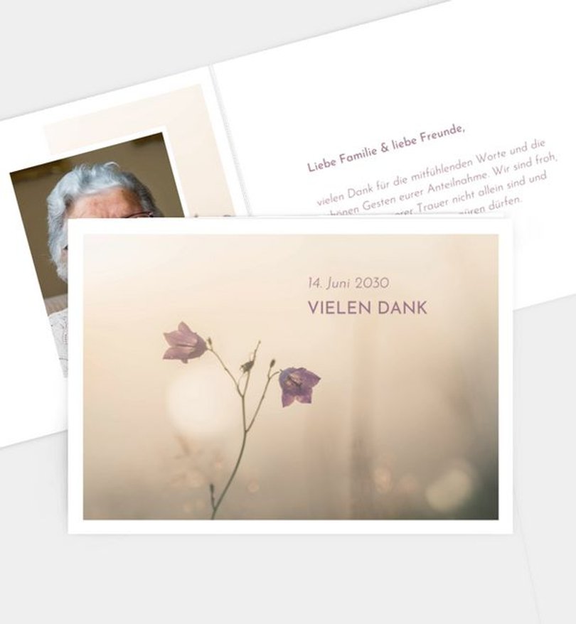 Dankeskarte Trauer Peaceful Flower · UNICEF