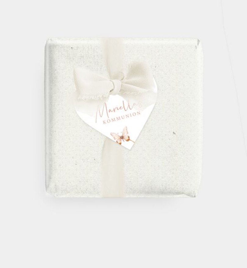 Geschenkanhänger Kommunion Schmetterlingsmomente