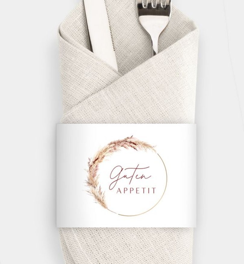 Besteck Servietten-Zubehör Hochzeit Pampas Elegance