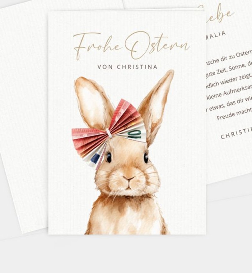 Grußkarte Ostern Klassischer Hase