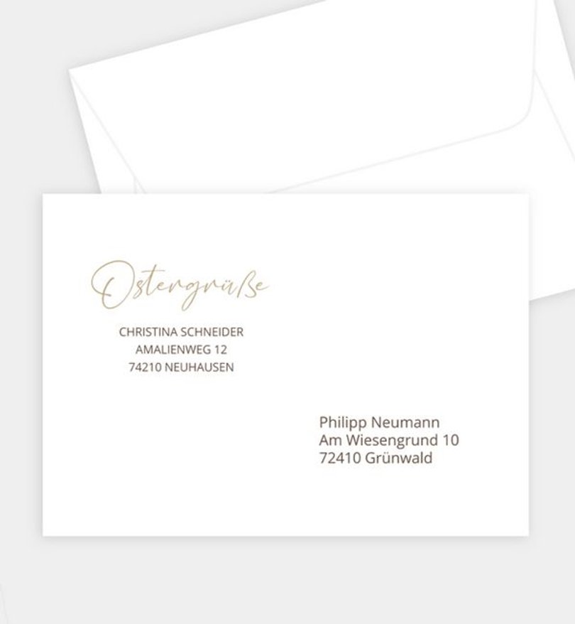 Briefumschlag Ostern Klassischer Hase