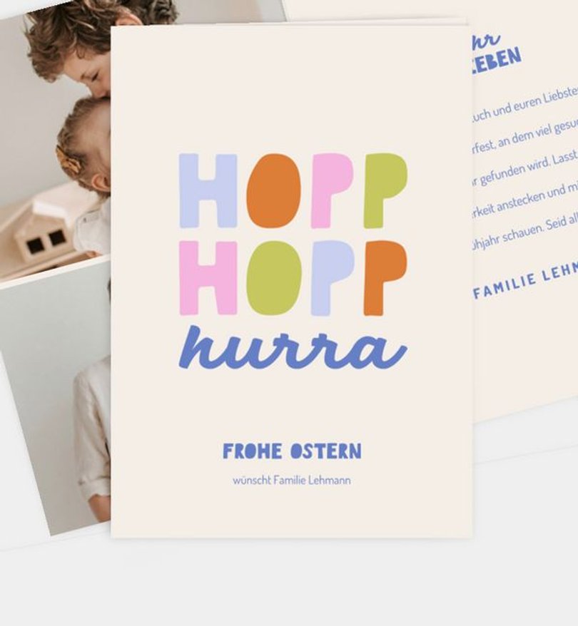 Grußkarte Ostern Hopp Hopp