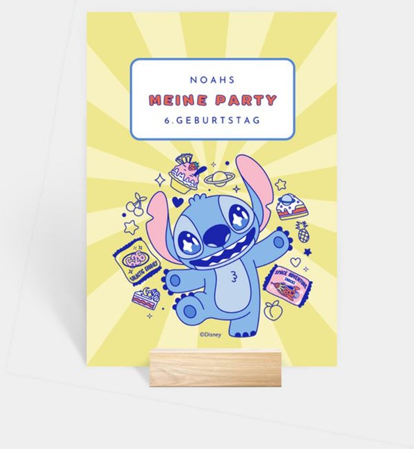 Tischnummer Kindergeburtstag Stitch - Foodie Party
