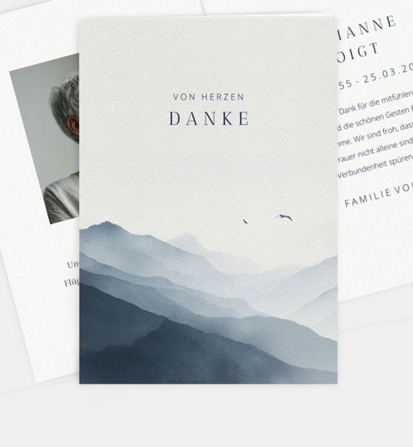 Dankeskarte Trauer Silent Horizon