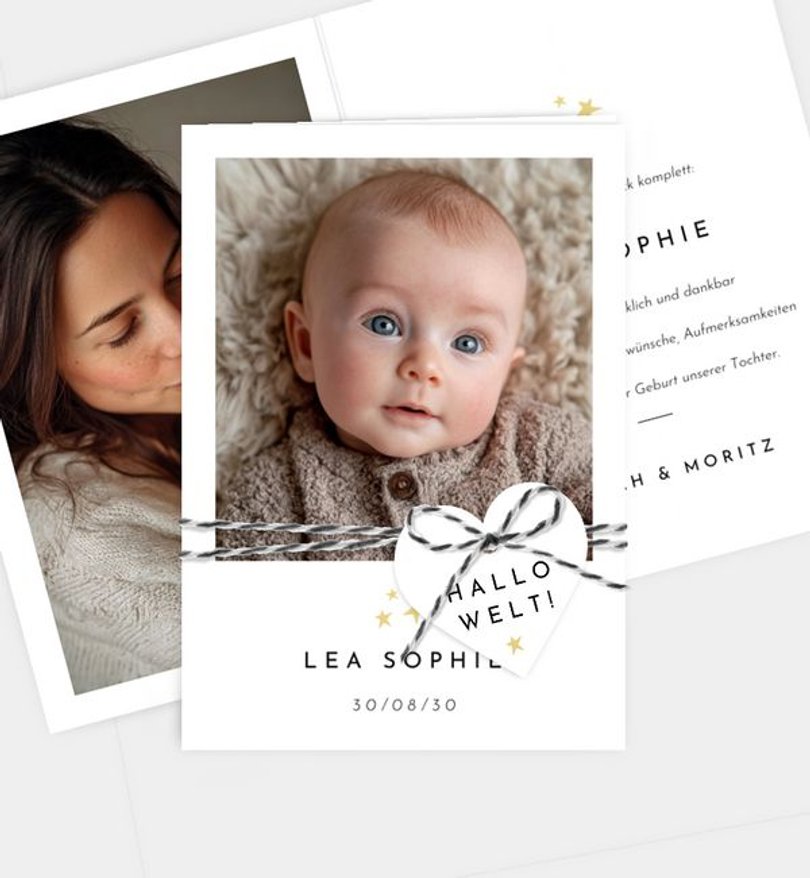 Geburtsanzeige Geburt Classic Moment · UNICEF