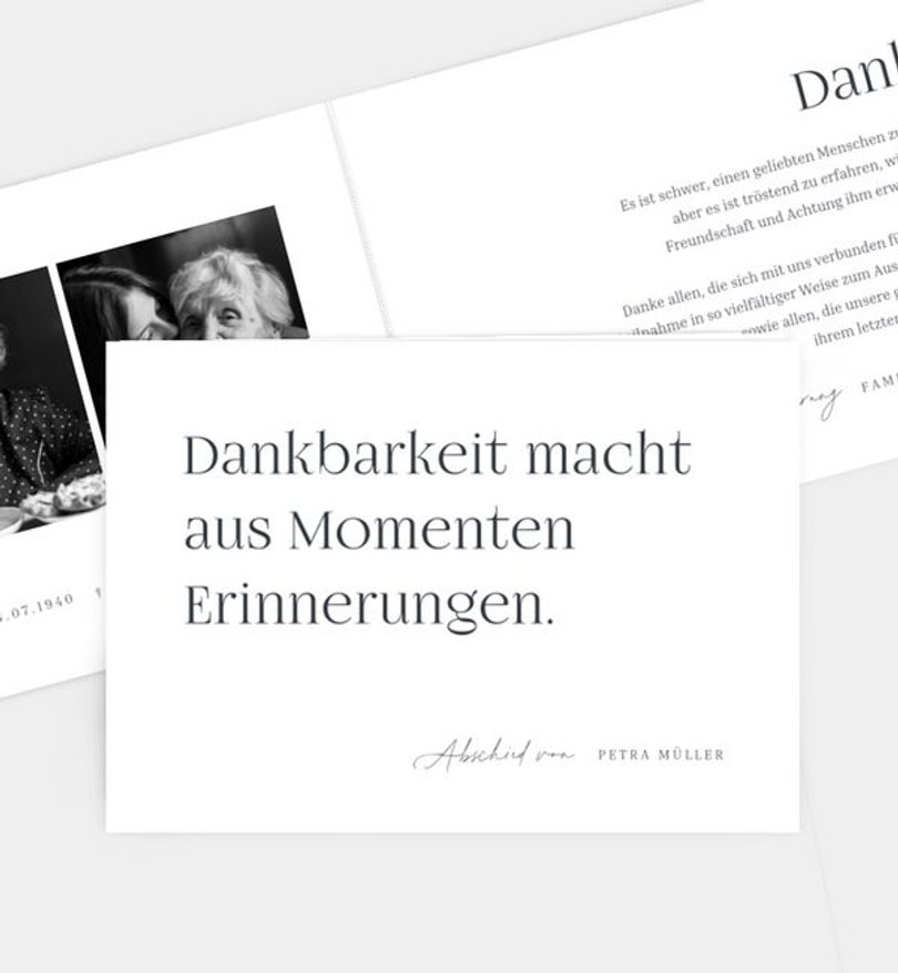Dankeskarte Trauer Worte des Herzens