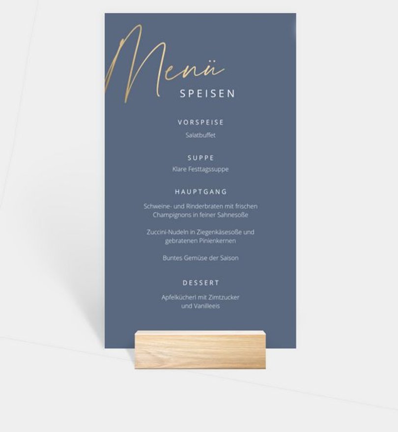 Menükarte Kommunion Dark & Foil