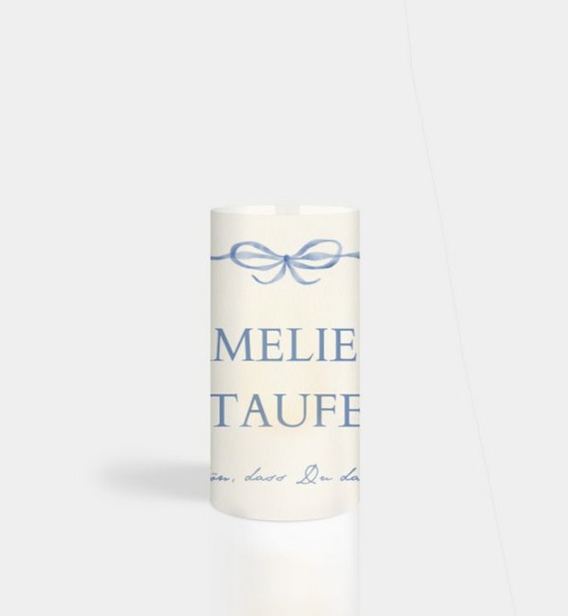 Windlichtkarte Taufe Preppy Bow