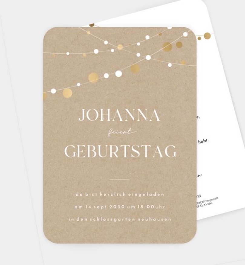 Einladungskarte Geburtstag Girlande klassisch · UNICEF