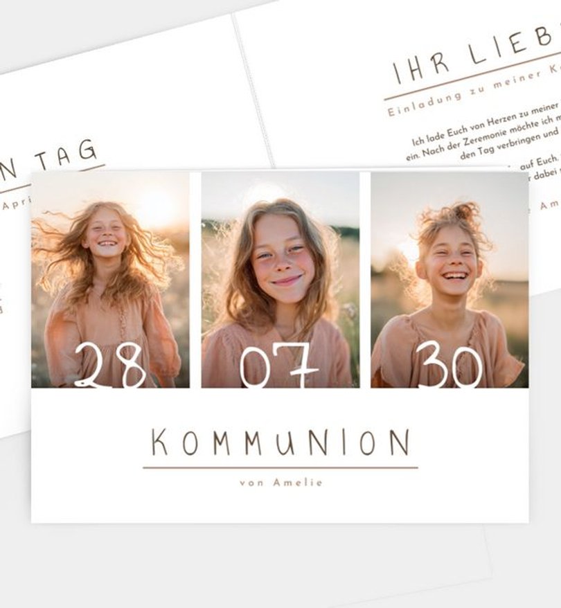 Einladungskarte Kommunion Semplice · UNICEF