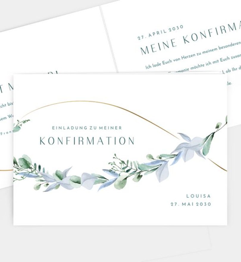 Einladungskarte Konfirmation Blätterzeichen · UNICEF