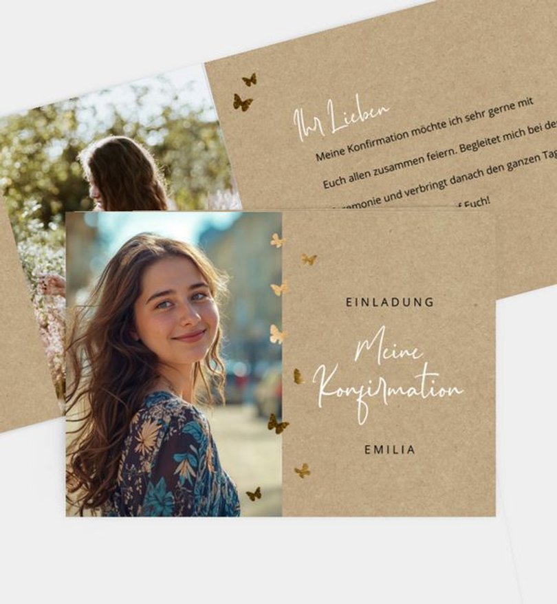 Einladungskarte Konfirmation Butterfly · UNICEF