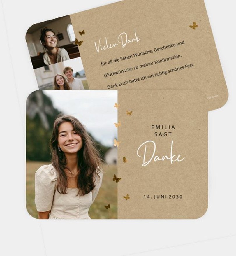 Dankeskarte Konfirmation Butterfly · UNICEF