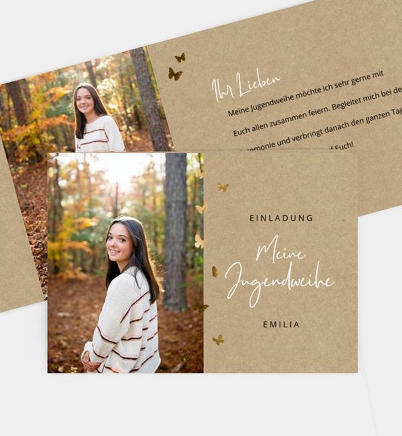 Einladungskarte Jugendweihe Butterfly · UNICEF