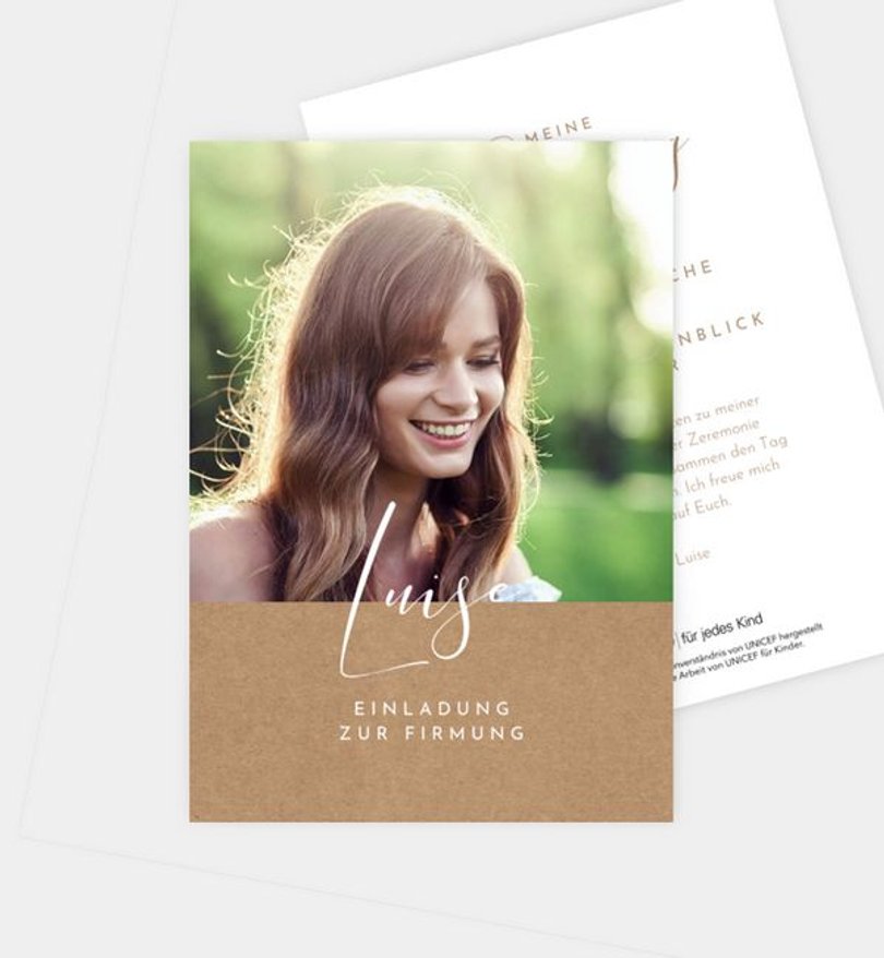 Einladungskarte Firmung Crafty & easy · UNICEF