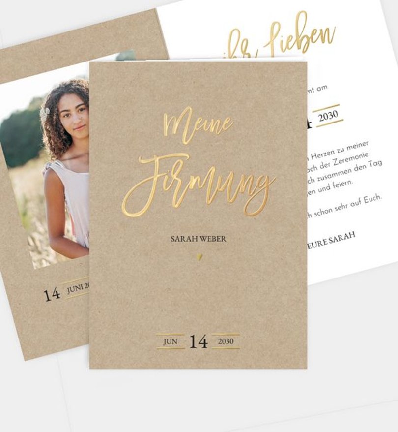 Einladungskarte Firmung Gold-Crafty · UNICEF