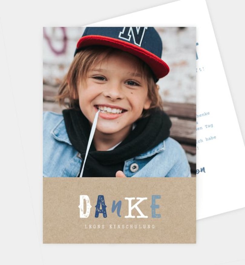Dankeskarte Einschulung Cool Kids · Vintage