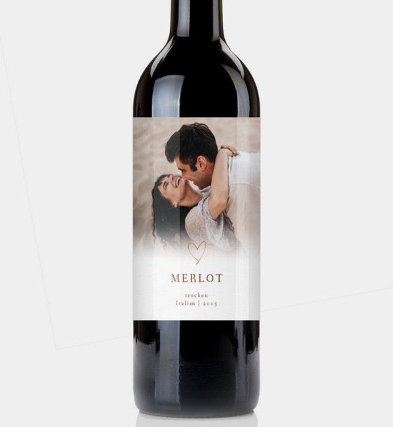 Flaschenetikett Hochzeit Our Romance