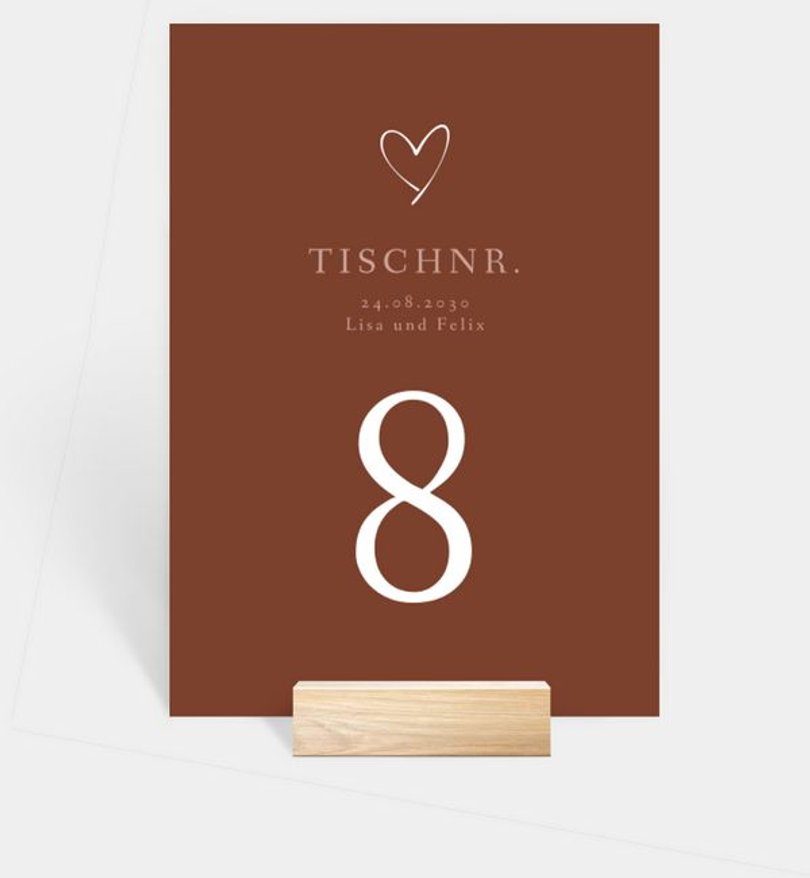 Tischnummer Hochzeit Our Romance