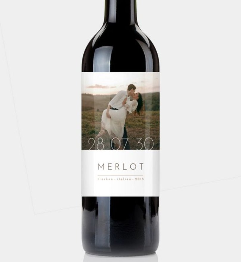 Flaschenetikett Hochzeit Semplice