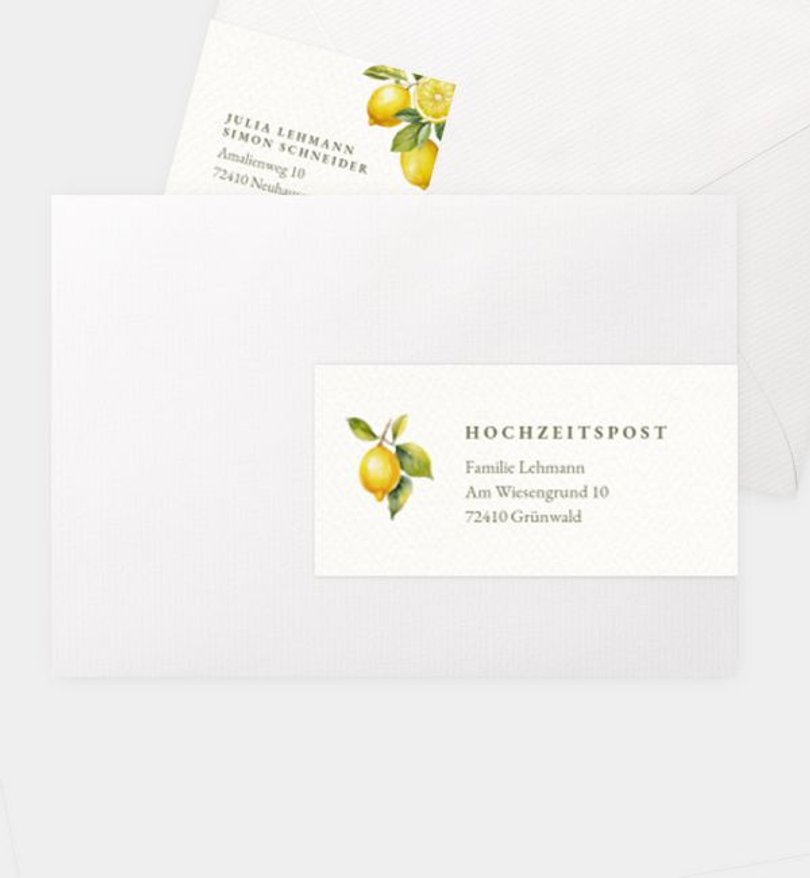 Adressaufkleber Hochzeit Lemon Summer