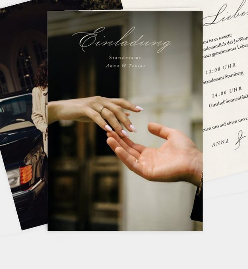 Einladung Standesamt Hochzeit Elegant Script
