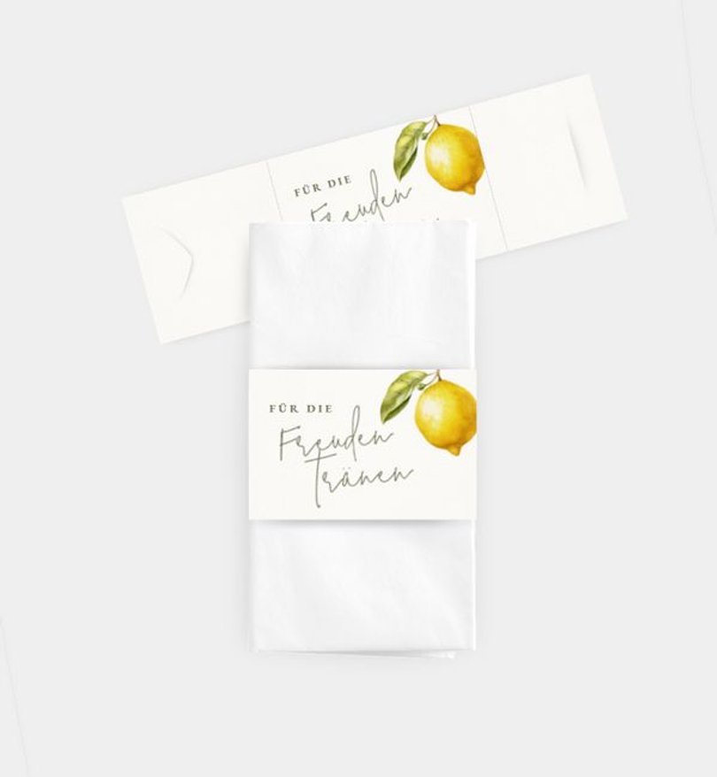 Taschentücher Banderole Hochzeit Lemon Summer