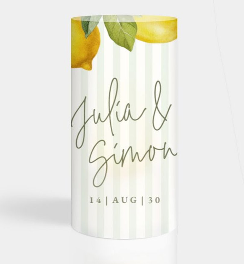 Windlichtkarte Hochzeit Lemon Summer