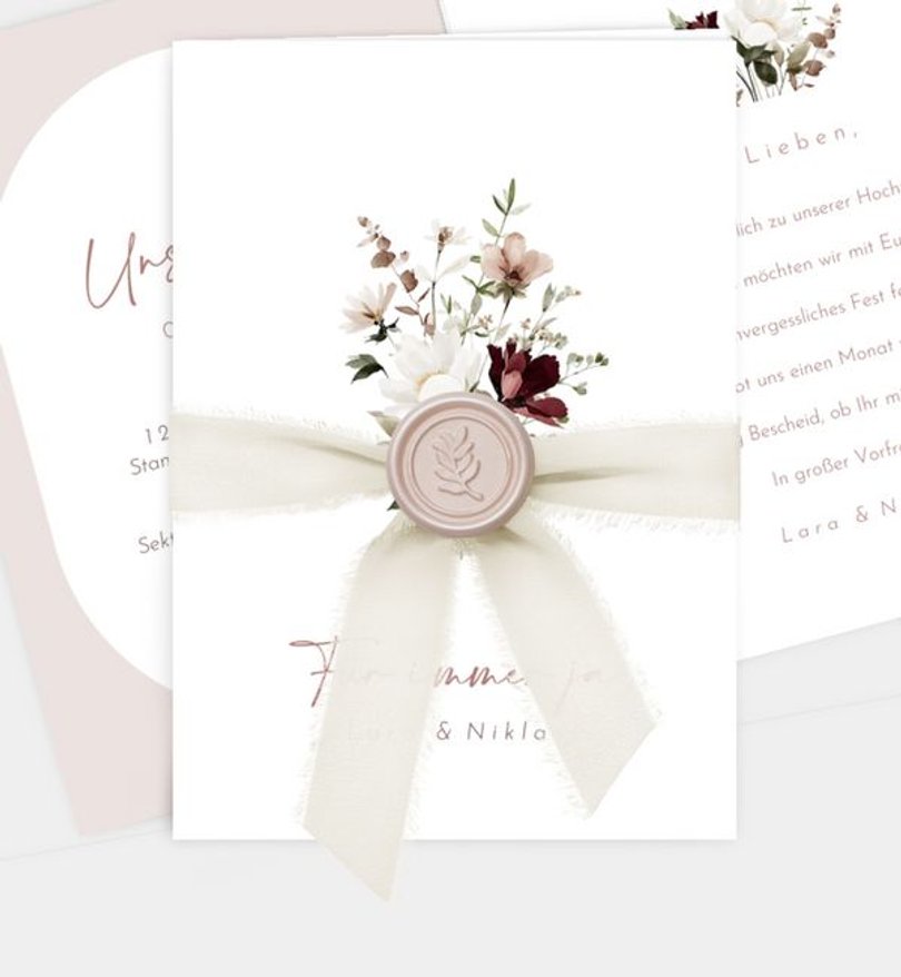 Einladung Standesamt Hochzeit Blumenstrauß