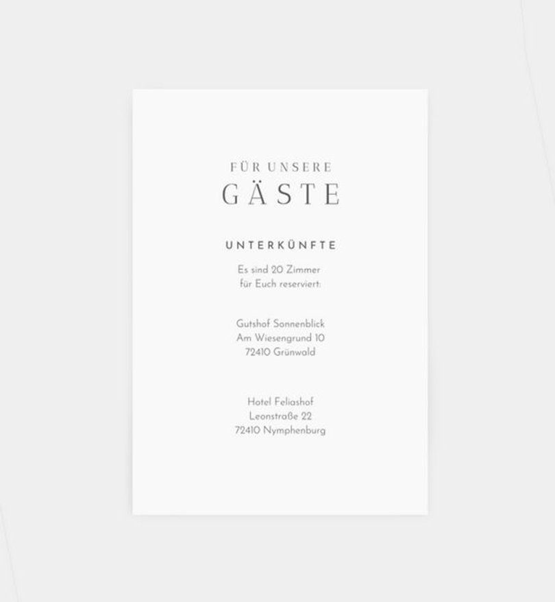 Einlegeblatt bedruckt Hochzeit Capital Letters