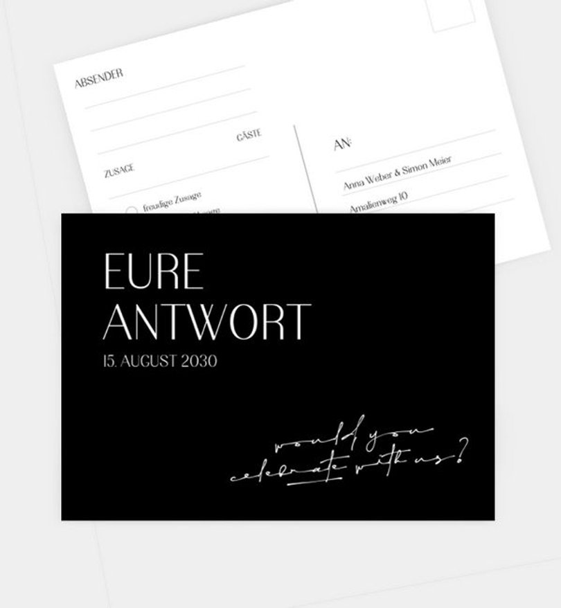 Antwortkarte Hochzeit Urban Wedding